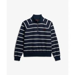 Bluza damska Superdry Ath Henley. Niebieskie bluzy Superdry, bez wzorów, bez ramiączek, bez kaptura. Za 284.00 zł.