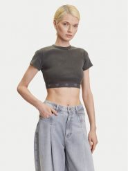 Adidas T-Shirt Ribbed JD0041 Szary Slim Fit. Szare t-shirty adidas, m, bez wzorów, z bawełny, bez kołnierzyka, bez ramiączek. Za 139.99 zł.