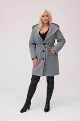Elegancki płaszcz Selena w jodełkę z kapturem i paskiem XXL OVERSIZE JESIEŃ. Brązowe płaszcze Moda Size Plus Iwanek, na jesień, s, z aplikacjami, z poliesteru, eleganckie, z kapturem. Za 529.90 zł.