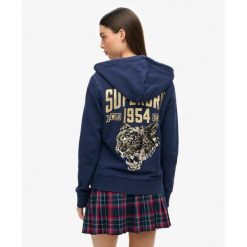 Bluza z kapturem Embellish Archive. Niebieskie bluzy z kapturem Superdry, bez wzorów, z bawełny, z kapturem. W wyprzedaży za 295.90 zł.