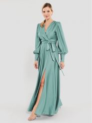 Swing Sukienka wieczorowa 5AE00600 Turkusowy Regular Fit. Niebieskie sukienki Swing, bez wzorów, z syntetyku, wizytowe, bez kołnierzyka, bez ramiączek. Za 619.99 zł.