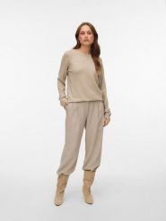 Vero Moda Sweter w kolorze beżowym rozmiar: S. Brązowe swetry Vero Moda, s, bez wzorów, z materiału, bez ramiączek. Za 83.03 zł.