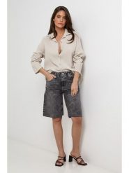 Lin Passion Lniana koszula w kolorze beżowym rozmiar: 40/42. Brązowe koszule Lin Passion, bez wzorów, ze lnu, klasyczne, bez kołnierzyka, bez ramiączek. Za 130.99 zł.