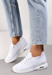 Białe Buty Sportowe Philone. Białe buty sportowe lifestyle Renee, bez wzorów, z jeansu, bez zapięcia, do biegania. W wyprzedaży za 39.99 zł.