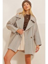 Trend Alaçatı Stili Płaszcz przejściowy w kolorze beżowym rozmiar: L. Brązowe płaszcze Trend Alaçatı Stili, l, bez wzorów, bez kaptura. Za 153.45 zł.