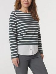 Sweter Damski TBS Aliyaron. Białe swetry TBS, m, bez wzorów, z bawełny, eleganckie, bez ramiączek. Za 369.00 zł.