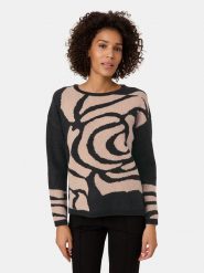 Gerry Weber Sweter w kolorze czarno-beżowym rozmiar: 38. Czarne swetry Gerry Weber, bez wzorów, z wełny, bez ramiączek. Za 180.91 zł.