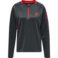 Bluza do piłki ręcznej damska 1/2 zip Hummel hml action. Brązowe bluzy Hummel, na jesień, l, bez wzorów, sportowe, bez ramiączek, bez kaptura. Za 172.50 zł.