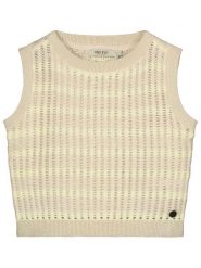 Like Flo Top dzianinowy "Elora" w kolorze beżowym rozmiar: 146/152. Brązowe topy Like Flo, bez wzorów, z dzianiny, bez kołnierzyka, bez ramiączek. Za 86.99 zł.