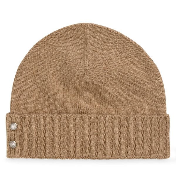 Czapka LAUREN RALPH LAUREN. Brązowe czapki zimowe Lauren Ralph Lauren, bez wzorów. Za 379.99 zł.