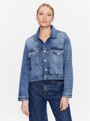 Tommy Hilfiger Kurtka jeansowa ThxSm Dnm Straight Jkt Hero Ind WW0WW39101 Niebieski Regular Fit. Niebieskie kurtki Tommy Hilfiger, l, bez wzorów, z bawełny, bez kaptura. Za 549.99 zł.