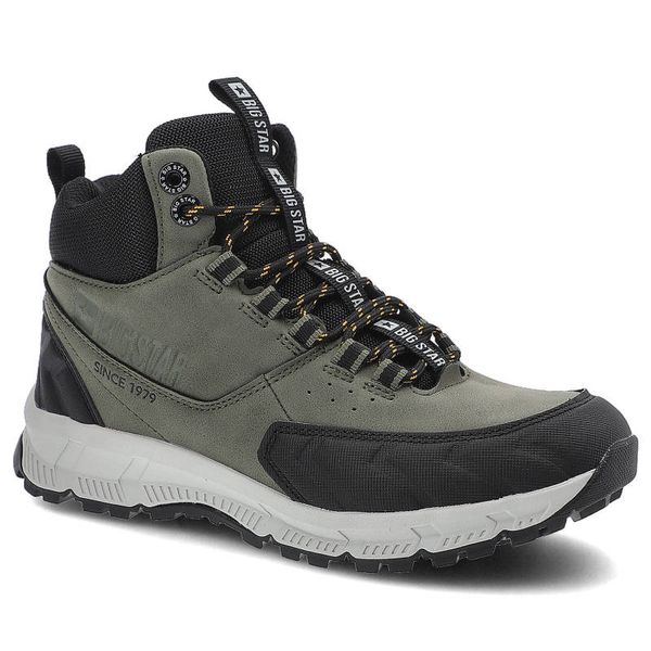 Trekkingi unisex Big Star, skóra ekologiczna i materiał tekstylny wysoka cholewka sznurowanie wzmocniony nosek i pięta podeszwa z bieżnikiem i amorty. Zielone buty trekkingowe BIG STAR, z materiału, przed kolano, bez zapięcia. Za 199.00 zł.