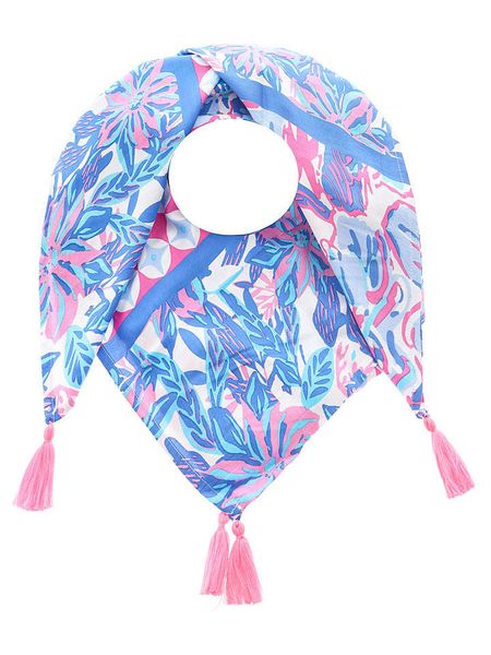 Zwillingsherz Chusta w kolorze niebiesko-różowym - 130 x 130 cm rozmiar: onesize. Niebieskie chusty Zwillingsherz, bez wzorów, z materiału. Za 100.75 zł.