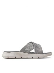 Skechers Klapki Go Walk Flex Sandal-Impressed 141420/GRY Szary. Szare klapki Skechers, bez wzorów, z materiału, bez obcasa, bez zapięcia. Za 229.99 zł.