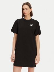 Lacoste Sukienka codzienna EF9573 Czarny Regular Fit. Czarne sukienki Lacoste, na co dzień, bez wzorów, z bawełny, bez kołnierzyka, bez ramiączek, proste. Za 329.99 zł.