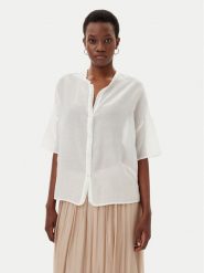 ViCOLO Koszula TD0648 Biały Loose Fit. Białe koszule ViCOLO, xs, bez wzorów, z bawełny, bez kołnierzyka, bez ramiączek. Za 189.99 zł.