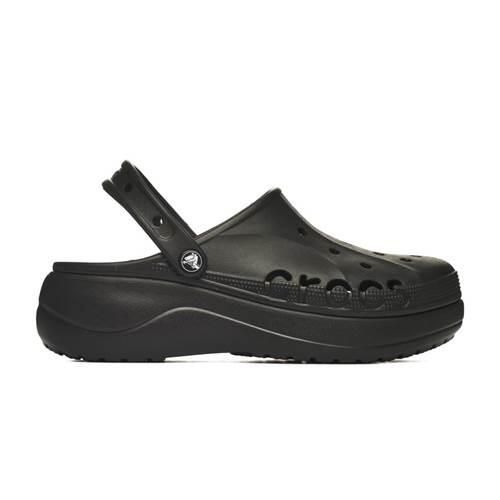 Buty do chodzenia damskie Crocs Baya Platform Clog. Czarne buty treningowe Crocs, bez wzorów, z materiału, bez zapięcia, trekkingowe. Za 199.99 zł.