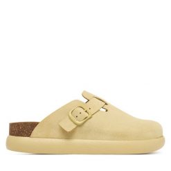 Klapki Scholl. Żółte klapki Scholl, bez wzorów, bez obcasa, bez zapięcia. Za 463.99 zł.