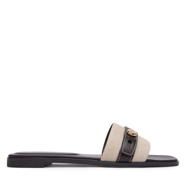 Klapki Tory Burch. Brązowe klapki Tory Burch, bez wzorów, bez obcasa, bez zapięcia. Za 1,549.00 zł.