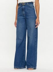 TWINSET Jeansy 241TP2662 Niebieski Wide Leg. Niebieskie jeansy Twinset, bez wzorów, z bawełny. Za 759.99 zł.