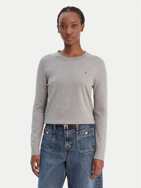 Tommy Hilfiger Sweter WW0WW44984 Szary Regular Fit. Szare swetry Tommy Hilfiger, xxl, bez wzorów, z syntetyku, bez ramiączek. Za 409.99 zł.