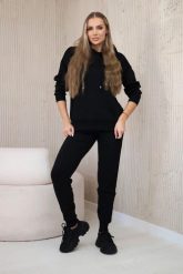 Komplet sweterkowy Bluza + Spodnie czarny. Czarne bluzy KESI, l, bez wzorów, z poliesteru, eleganckie, bez ramiączek, bez kaptura. Za 317.83 zł.