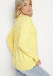 Żółty Sweter z Kaszmirem i Ozdobnymi Kieszeniami Sanarea. Żółte swetry Born2be, bez wzorów, z jeansu, eleganckie, bez ramiączek. W wyprzedaży za 67.99 zł.