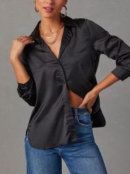 Milan Kiss Koszula w kolorze czarnym rozmiar: S. Czarne koszule Milan Kiss, s, bez wzorów, bez kołnierzyka, bez ramiączek. Za 126.99 zł.