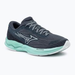 Buty do biegania damskie Mizuno Wave Revolt 3. Niebieskie buty do biegania Mizuno, bez wzorów, bez zapięcia, do biegania, mizuno wave. Za 439.99 zł.
