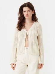 Pieces Kardigan Nuka 17155170 Beżowy Regular Fit. Brązowe swetry Pieces, xs, bez wzorów, z bawełny, bez ramiączek. Za 99.99 zł.