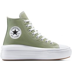 Buty sportowe damskie Converse Chuck Taylor All Star Move. Szare buty sportowe lifestyle Converse, bez wzorów, retro, bez zapięcia. Za 380.05 zł.