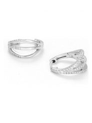 ATELIER DU DIAMANT Złote kolczyki-kreole "Yui" z diamentami rozmiar: onesize. Szare kolczyki ATELIER DU DIAMANT, z diamentem, złote. Za 2,501.99 zł.