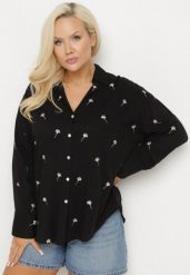 Czarna Koszula z Wiskozą w Drobne Hafty Navellea. Czarne koszule Born2be, plus size, bez wzorów, z jeansu, eleganckie, bez kołnierzyka, plus size, bez ramiączek. W wyprzedaży za 76.49 zł.