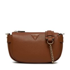 Torebka Guess. Brązowe listonoszki Guess, z aplikacjami, bez dodatków. Za 299.99 zł.