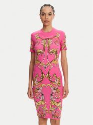 Versace Jeans Couture Sukienka codzienna 78HAO9P9 Różowy Slim Fit. Czerwone sukienki Versace Jeans Couture, na co dzień, xs, bez wzorów, z bawełny, bez kołnierzyka, bez ramiączek, proste. Za 879.99 zł.