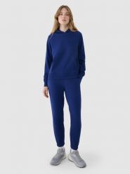 4F Spodnie dresowe joggery damskie - granatowe S. Niebieskie spodnie dresowe 4f, bez wzorów, z bawełny, sportowe. Za 129.99 zł.