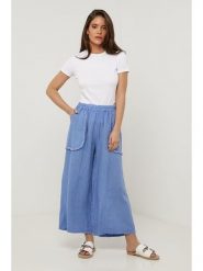 Lin Passion Lniane spodnie w kolorze niebieskim rozmiar: 38/40. Niebieskie spodnie materiałowe Lin Passion, bez wzorów, ze lnu, klasyczne, z standardowym stanem. Za 121.99 zł.