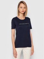 United Colors Of Benetton T-Shirt 3GA2E16A2 Granatowy Regular Fit. Niebieskie t-shirty United Colors Of Benetton, xs, bez wzorów, z bawełny, bez kołnierzyka, bez ramiączek. Za 59.99 zł.