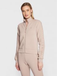 Guess Bluza New Allie Scuba V2YQ17 K7UW2 Beżowy Regular Fit. Brązowe bluzy Guess, l, z aplikacjami, z wiskozy, bez kaptura. Za 249.99 zł.