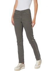 Heine Dżinsy - Slim fit - w kolorze khaki rozmiar: 46. Brązowe jeansy Heine, z aplikacjami, klasyczne, z podwyższonym stanem. Za 74.99 zł.