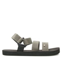 Sandały Rip Curl. Zielone sandały Rip Curl, bez wzorów, bez obcasa, na płaskiej podeszwie, bez zapięcia. Za 89.99 zł.