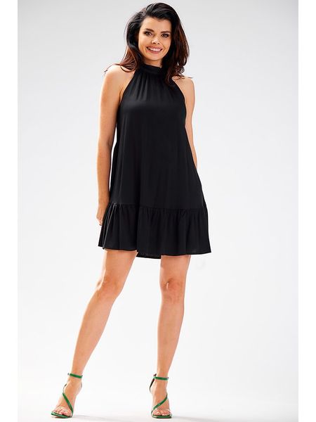 Awama Sukienka w kolorze czarnym rozmiar: M. Czarne sukienki Awama, m, bez wzorów, z tkaniny, bez kołnierzyka, bez ramiączek, mini. Za 171.28 zł.