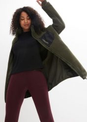 Bluza z polaru baranka. Szare bluzy bez kaptura bonprix, bez wzorów, z polaru, bez kaptura. Za 219.99 zł.
