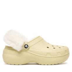 Klapki Crocs. Brązowe klapki Crocs, bez wzorów, bez obcasa, bez zapięcia. Za 309.99 zł.