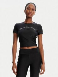 Versace Jeans Couture T-Shirt 79HAH6A2 N0008 Czarny Slim Fit. Czarne t-shirty Versace Jeans Couture, xs, bez wzorów, z jeansu, bez kołnierzyka, bez ramiączek. Za 359.99 zł.