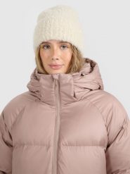 4F Czapka zimowa damska - beżowa Uniwersalny. Brązowe czapki zimowe 4f, bez wzorów, z materiału, biznesowe. Za 49.99 zł.