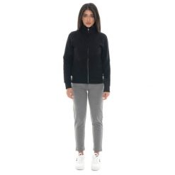 Bluza zimowa Damen ze Stehkragen und Reißverschluss, Leone 1947 Warkocz. Czarne bluzy LEONE 1947 APPAREL, na zimę, bez wzorów, z bawełny, sportowe, bez ramiączek, bez kaptura. W wyprzedaży za 191.56 zł.