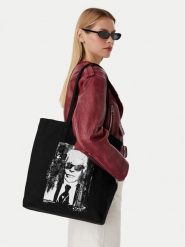 Karl Lagerfeld Jeans Torebka B3W50039 Czarny. Czarne shopper bag Karl Lagerfeld Jeans, bez wzorów, z jeansu, bez dodatków. Za 299.99 zł.