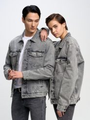 Kurtka jeansowa unisex szara Charlie 899. Szare kurtki BIG STAR, l, bez wzorów, z denimu, bez kaptura. W wyprzedaży za 199.99 zł.