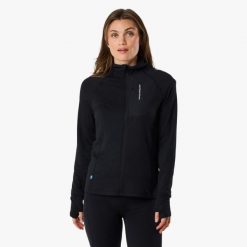 Sweter Wędrówki damska Swedemount Ultra Light Tech Midlayer Full Zip. Czarne swetry SWEDEMOUNT, bez wzorów, z tkaniny, wakacyjne, bez ramiączek. W wyprzedaży za 185.00 zł.